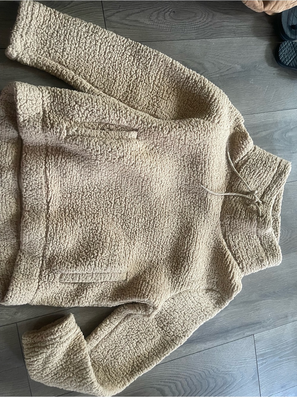 Women’s Sherpa Pullover Hoodie in Beige